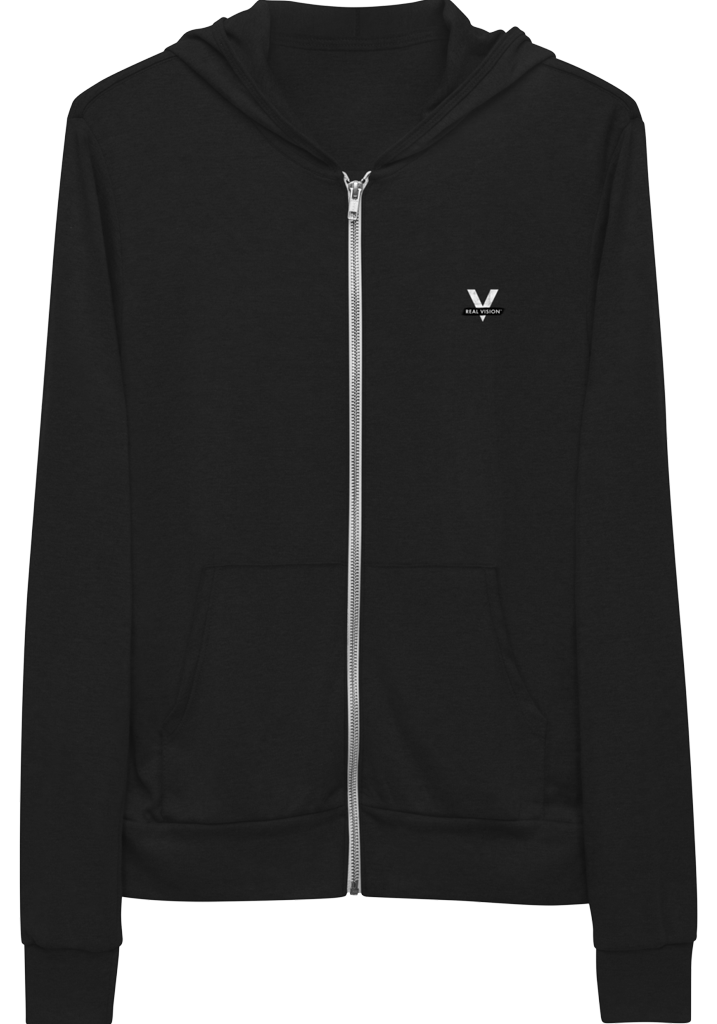 Real Vision Brand Unisex zip hoodie