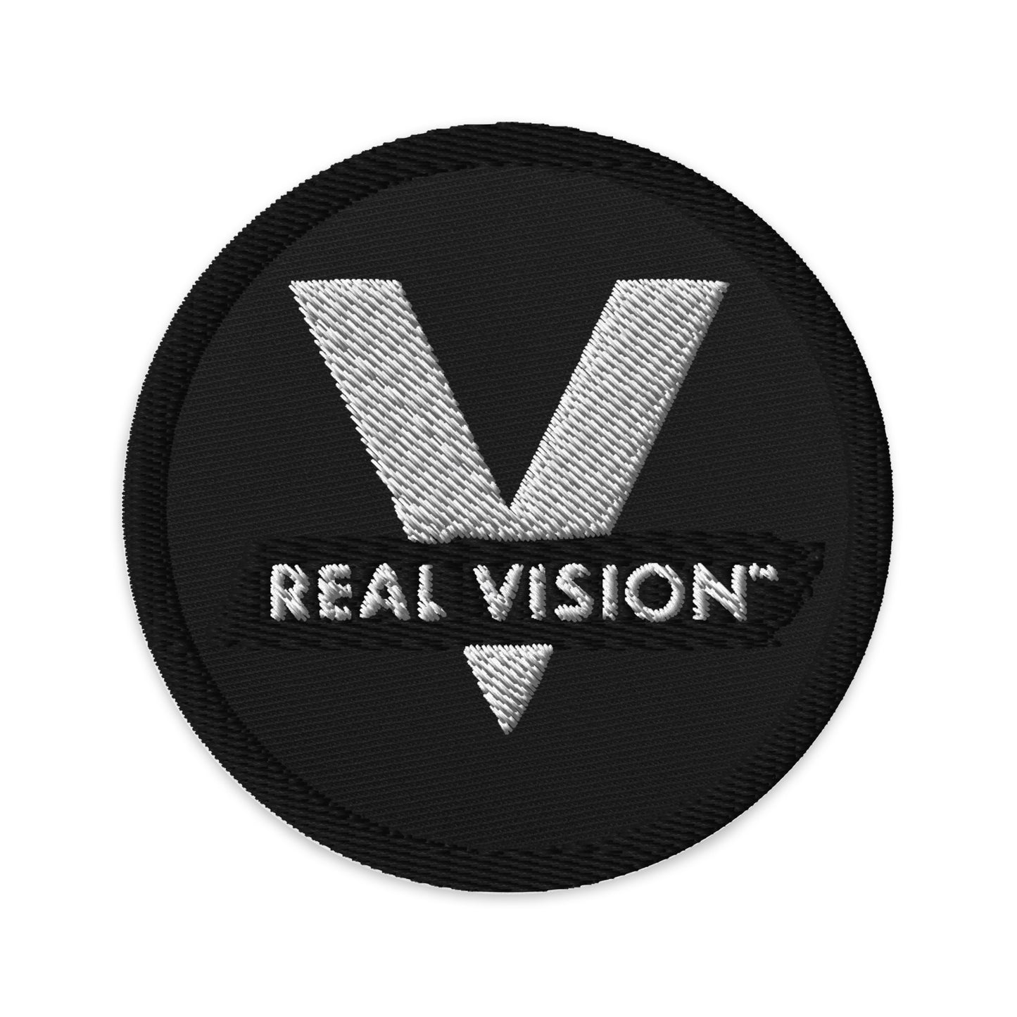 Real Vision Brand: Embroidered Patch in Black