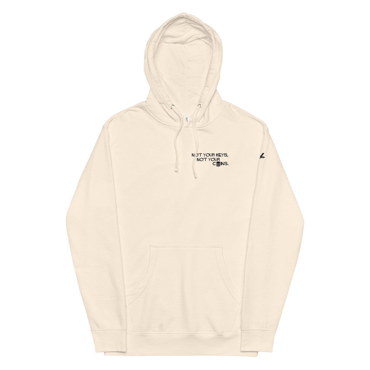 Not Your Keys, Not Your Coins Neutral+ Black Midweight Hoodie