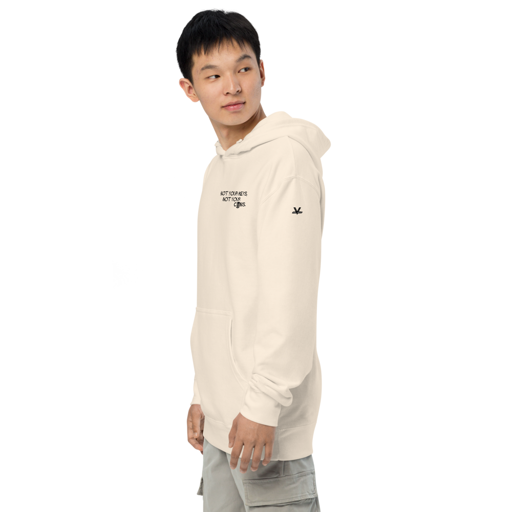 Not Your Keys, Not Your Coins Neutral+ Black Midweight Hoodie