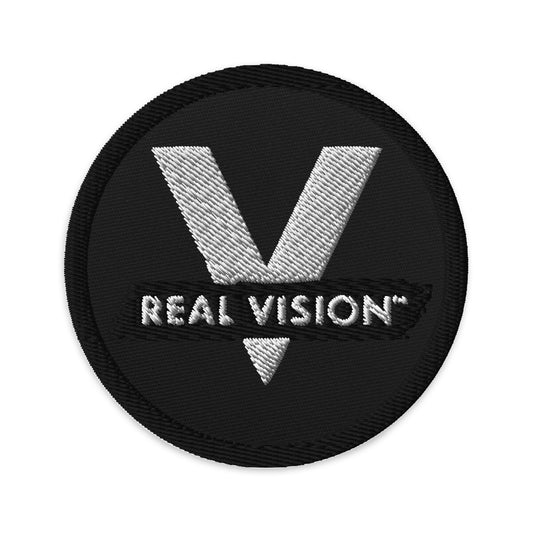 Real Vision Brand: Embroidered Patch in Black