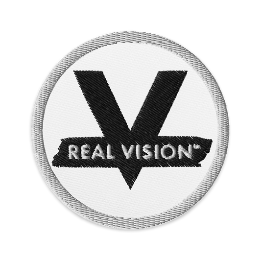 Real Vision Brand: Embroidered Patch in White